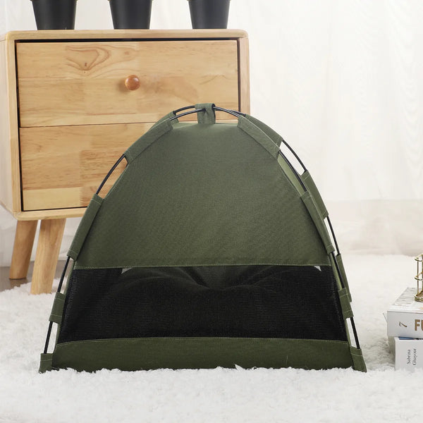 Cosy Retreat: Winter-Ready Clamshell Pet Tent Bed with Warm Cushions
