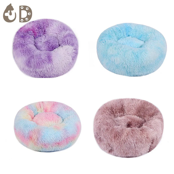 Cozy Haven: Donut Round Plush Pet Bed for Winter Comfort