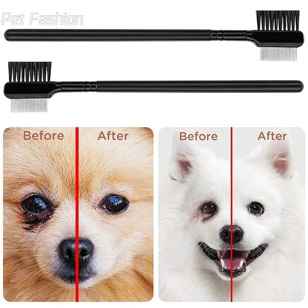 Gentle Grooming: Double-Sided Pet Eye Comb for Tear Stain Removal and Cleaning