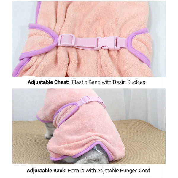 SnugSplash Pet Bathrobe: Cute Microfiber Drying Coat for Dogs and Cats
