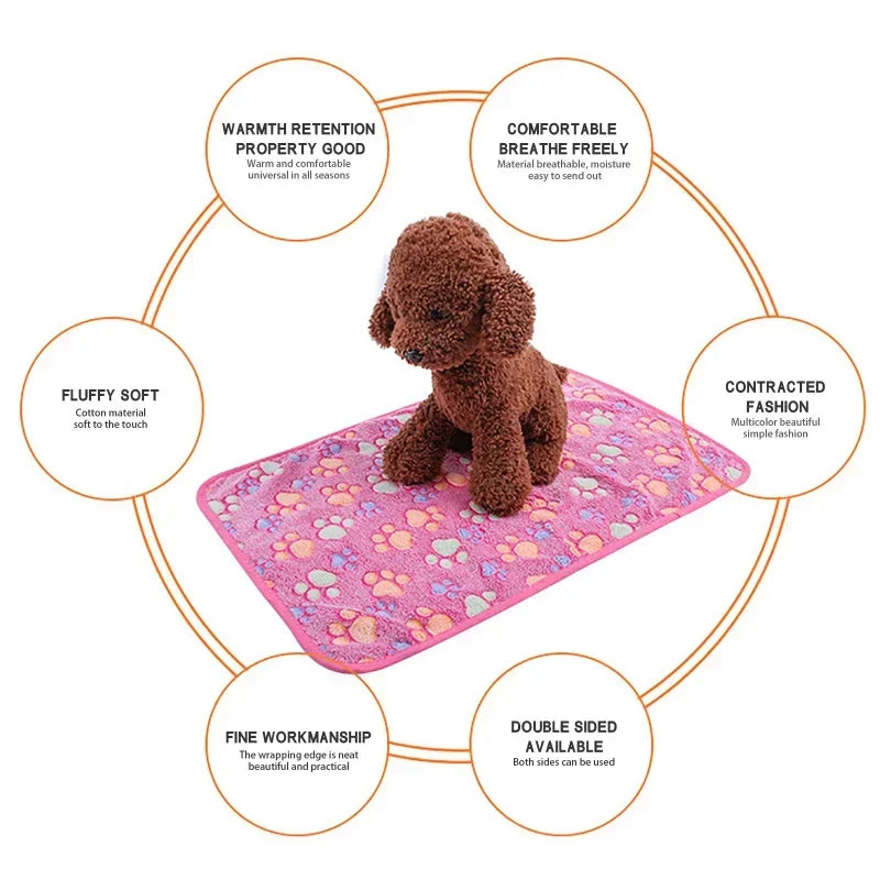 Cuddle Haven: Soft and Cute Printing Pet Blanket Bed for Dogs and Cats