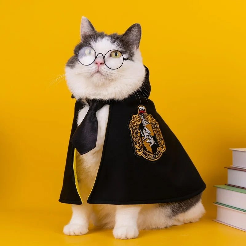 MagicMantle Pet Cosplay Cloak: College-Inspired Pet Clothes for Small Dogs and Cats