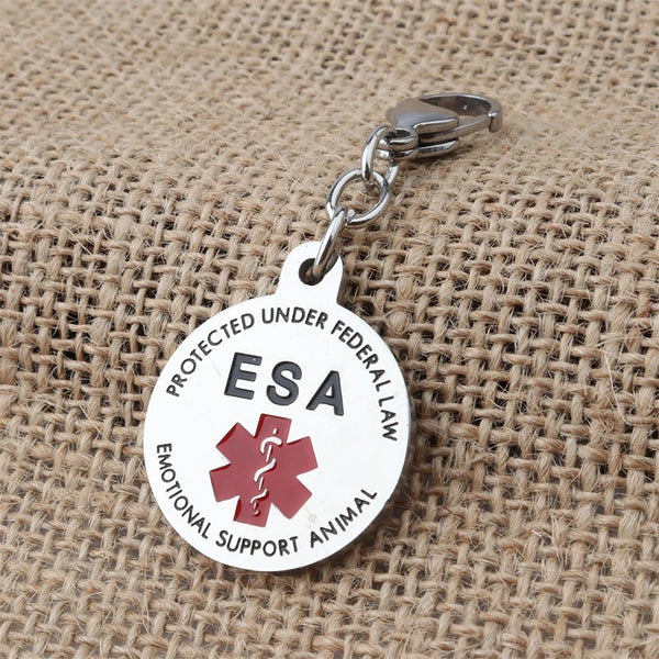 CompanionCare ESA Tags: Emotional Support Animal ESA Red Medical Alert Symbol Service Dog Keychain