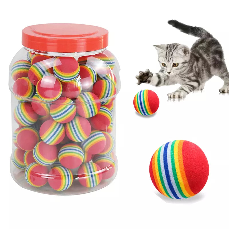 Interactive Rainbow EVA Pet Toy Balls