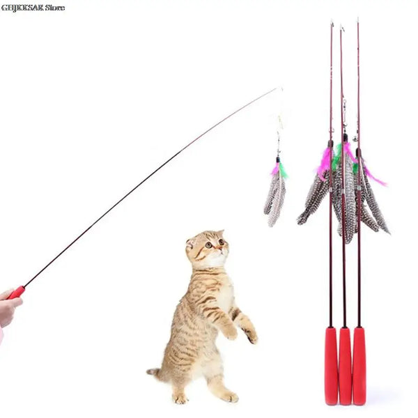Feline Fun Unleashed: Telescopic Cat Teaser Wand for Playful Entertainment