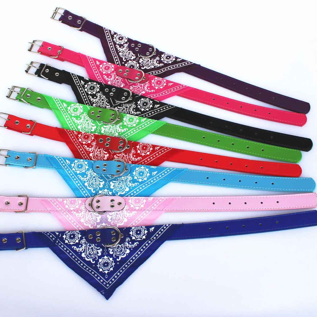 Adorably Chic: Adjustable Small Dog Collars with Cute Print Scarf Design