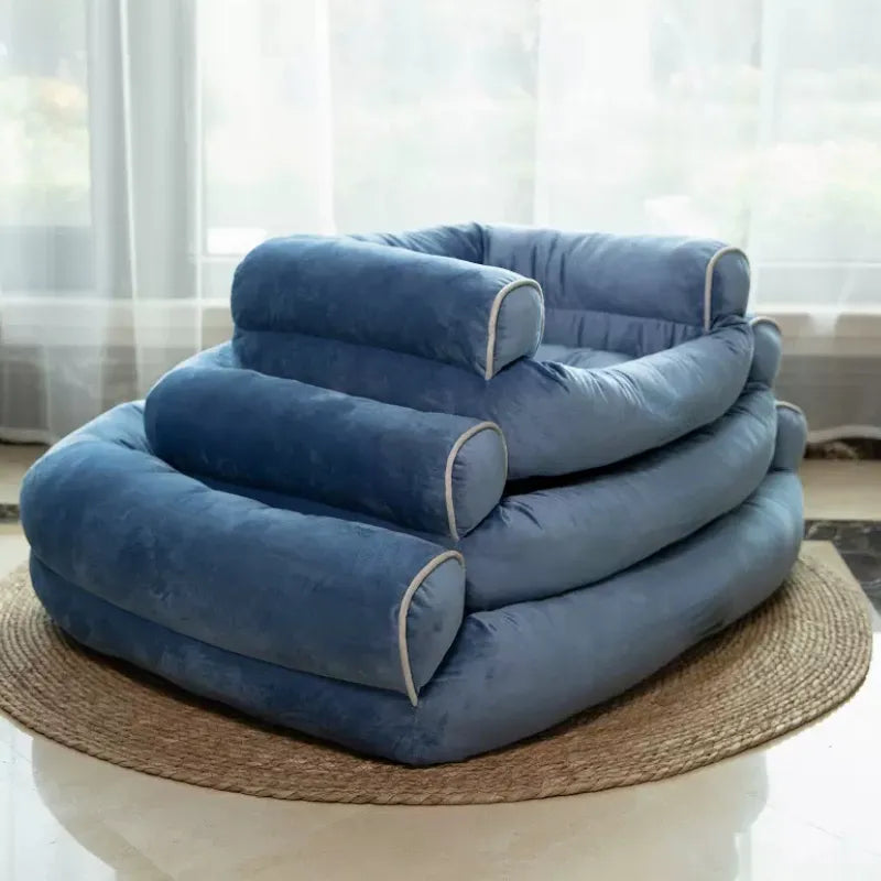 Snuggle Haven: Soft Sponge Sofa Bed with Deerskin Fleece