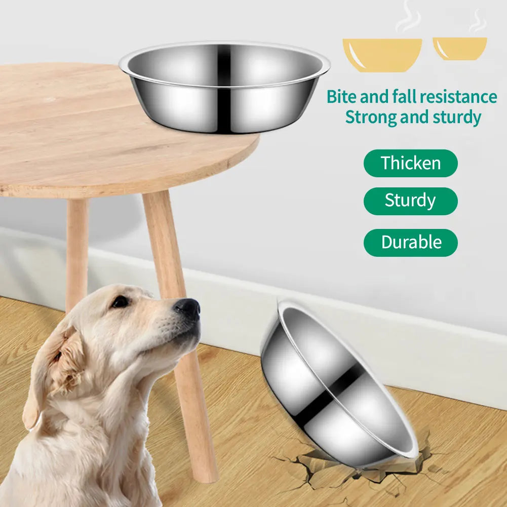 Generous Dining: Large Capacity Stainless Steel Dog Bowl for Durable and Affordable Feeding