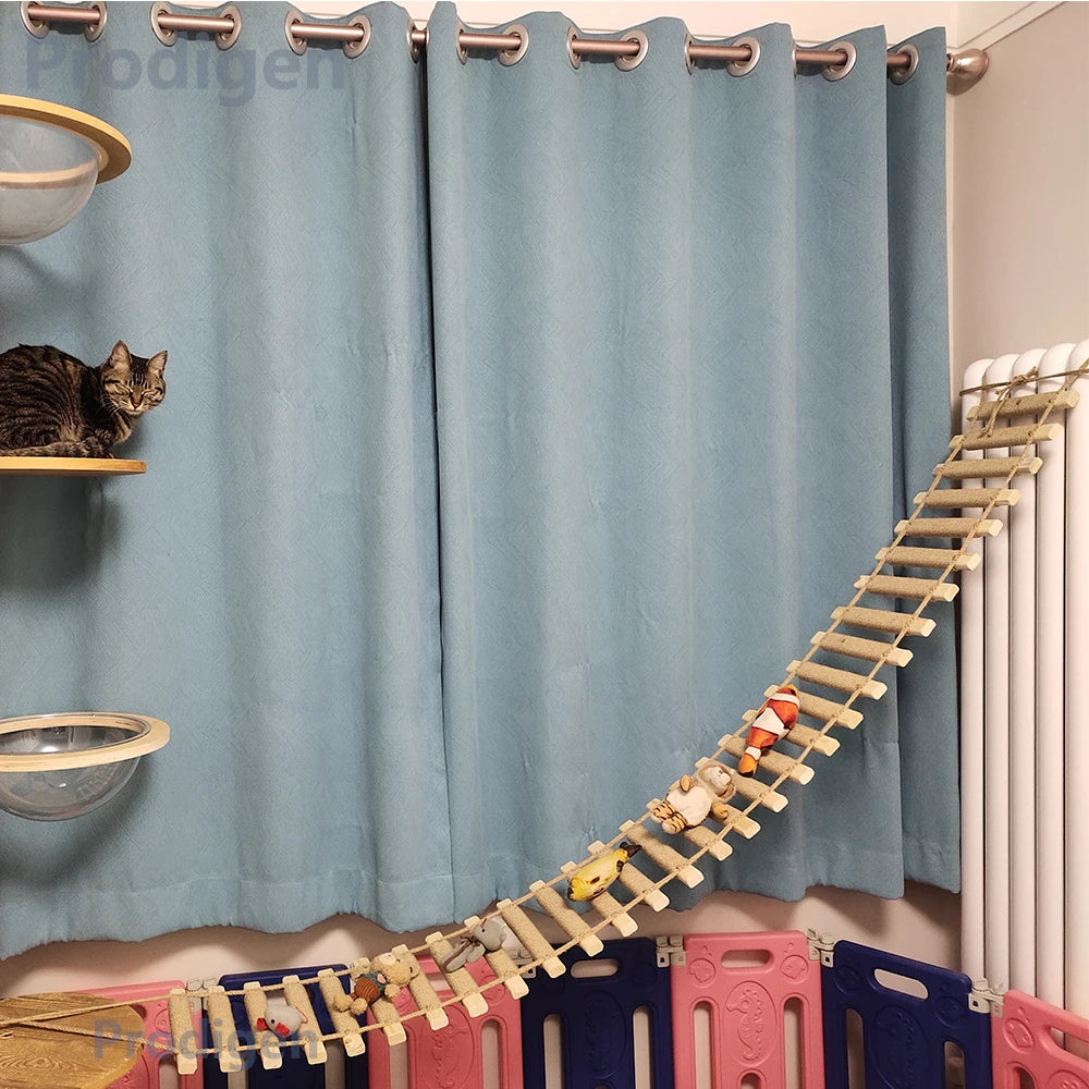 FelineSkywalk Cat Bridge: Sisal Rope Ladder for Cats
