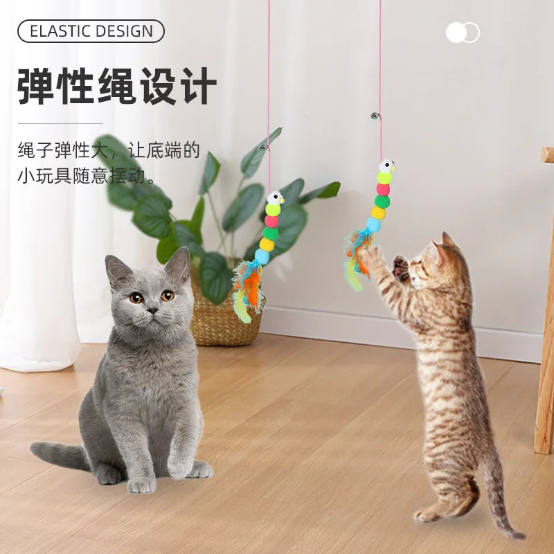 SwingPounce Cat Delight: Sticky Disc Elastic Hanging Door Toy