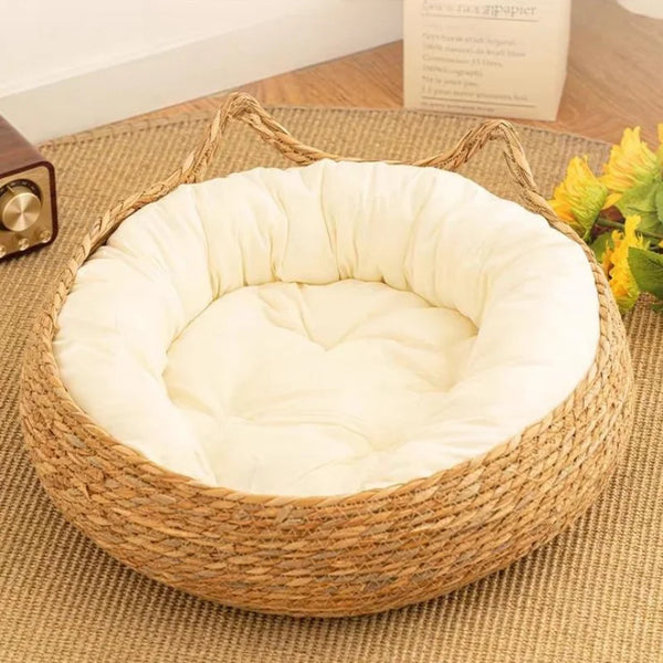 RattanHaven Cat Bed: Handwoven, Cozy, and Stylish Pet Nest