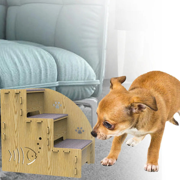 WoodenPaws Pet Steps: Dog Stairs Ladder with 3 Steps