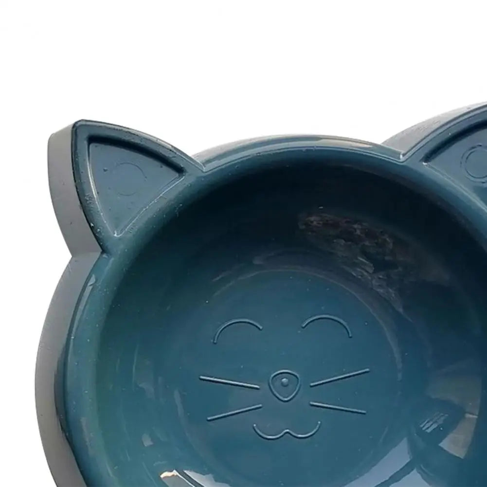 WhiskerWare Cat Face Bowl: Large Capacity Pet Feeding Dish with Solid Color Design