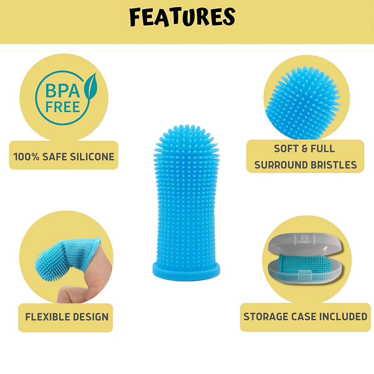 Healthy Smiles: Super Soft Silicone Pet Finger Toothbrush for Dog and Cat Dental Care