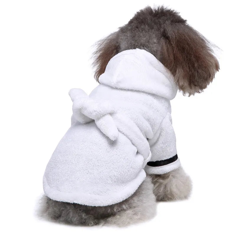 PlushPaws LoungeLux: Hooded Luxury Pet Pajama for Quick-Drying Comfort