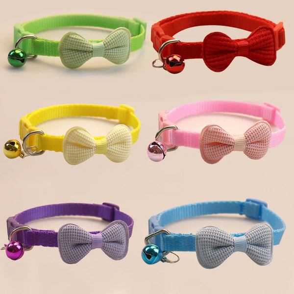 Adorable Charm: Bow Bell Pet Collars for Purr-fect Style