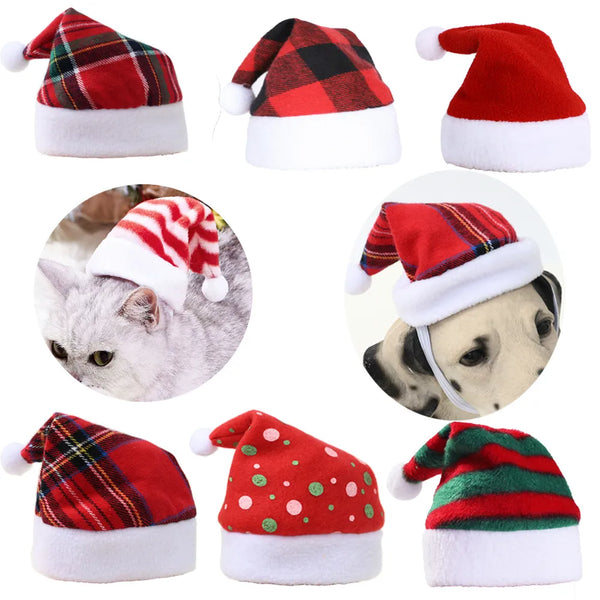 FestivePaws Holiday Elegance: Christmas Hat Cap for Cats and Small Dogs