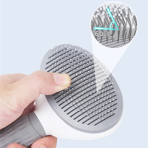GleamGroom Precision Pet Comb: Stainless Chic for Furry Elegance