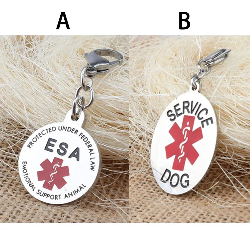 CompanionCare ESA Tags: Emotional Support Animal ESA Red Medical Alert Symbol Service Dog Keychain