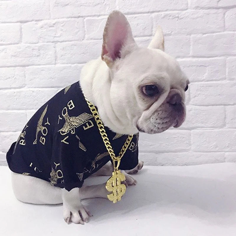 Luxury Pup Elegance: 43cm Gold Chain Necklace for Fashionable dogs