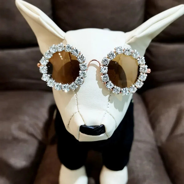 GlamGaze Pet Chic: Rhinestone Sunglasses for Dogs and Cats