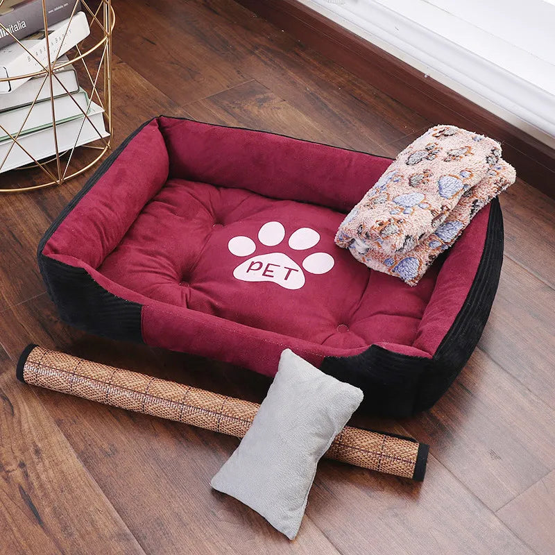 Pet Haven: Square Plush Kennel for Calming Comfort and Cozy Naps