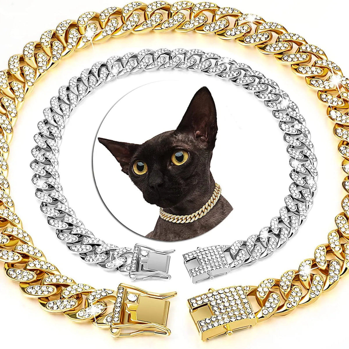 Elegance Unleashed: Luxury Rhinestone Necklace for Pets, Perfect for Wedding, Prom, or Costume Glam