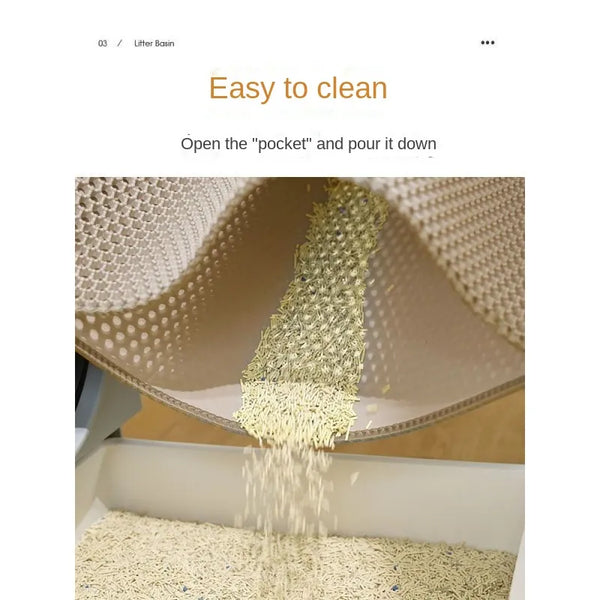 Double-Layer Comfort: Non-Slip Cat Litter Mat with Filter for Cleanliness