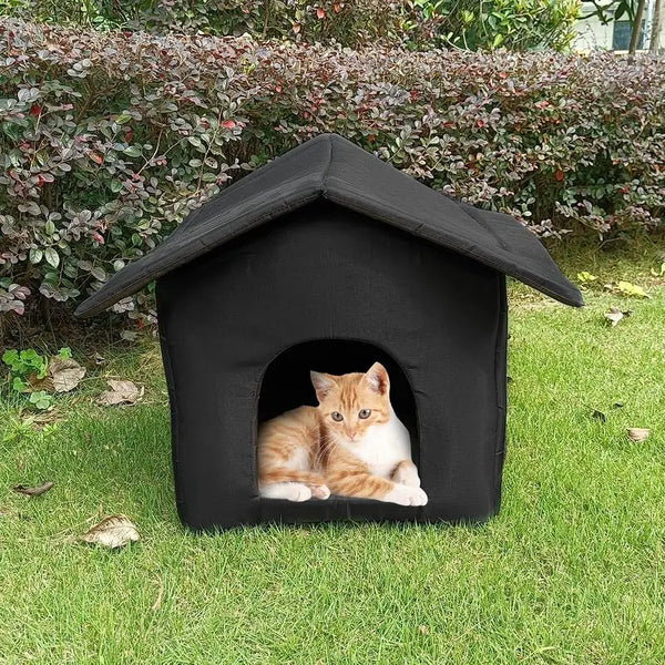 FoldAway Feline Retreat: Outdoor Waterproof Cat and Dog House