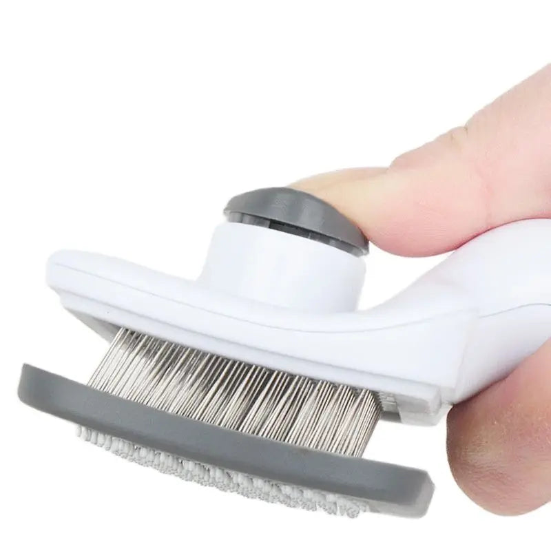 Fur-Free Fluff: Pet Hair Removal Brush with Automatic Stainless Steel Comb for Dogs and Cats
