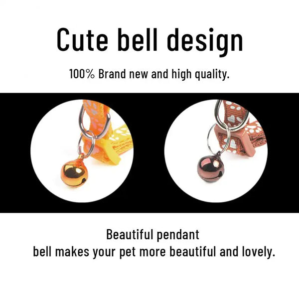 Chic and Charming: Fashion Pet Cats Collar with Colorful Pattern and Cute Bell