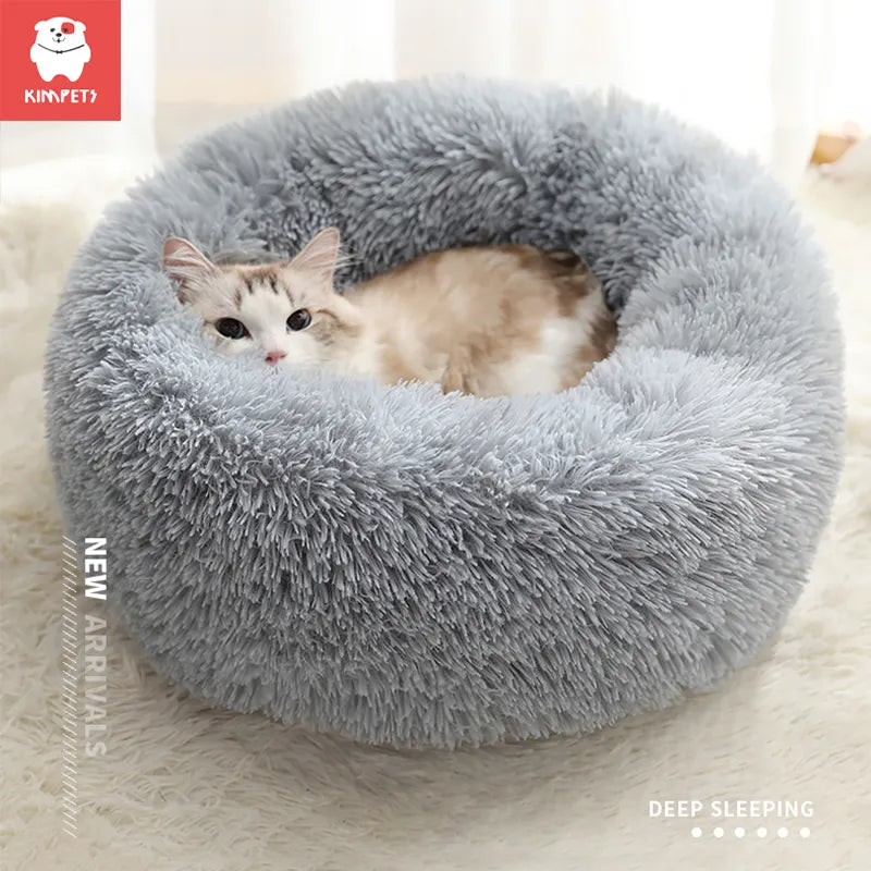 Kimpets CozyCove: Round Cat Bed and Dog Pet Bed Kennel