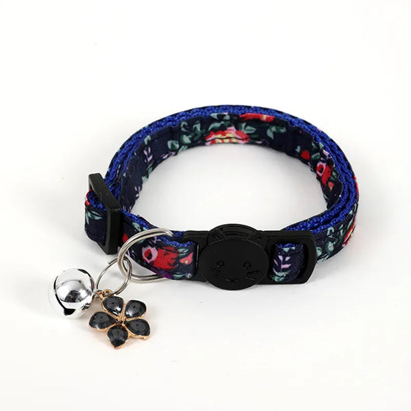 Safe and Stylish: Breakaway Cat Collars with Bells & Pendant Flower