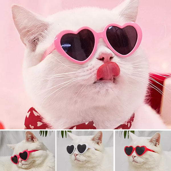 Heartwarming Style: Heart Shape Pet Dog Cat Sunglasses for Personality and Loveliness