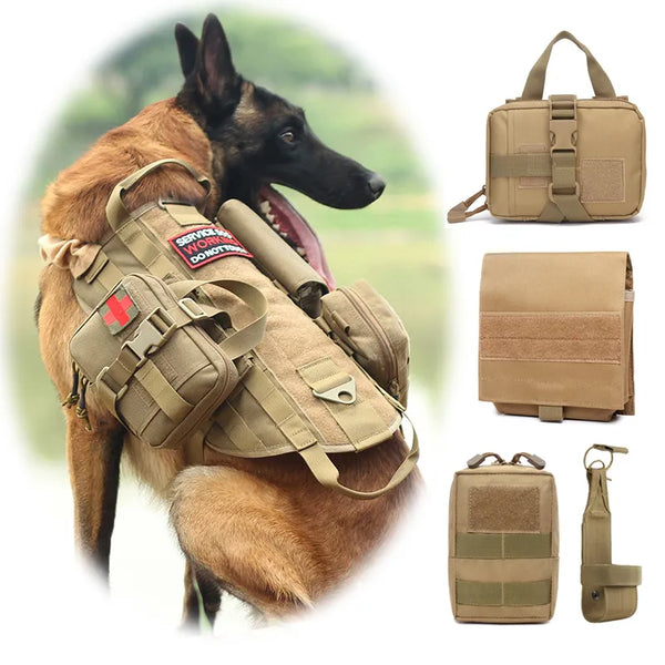 TacticalPaws MOLLE Companion: Pet Food, Bottle, and First Aid Carrier Bag for Tactical Dog Harness