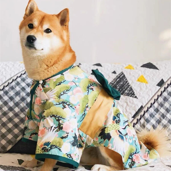 Japanese Flair: Japanese Style Pet Clothing Kimono for Small Medium Dogs