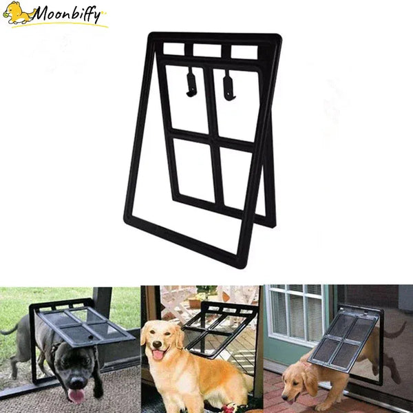 SecurePaws Pet DoorGuard: Lockable Mosquito-Proof Screen Window Access with Free-Flowing Pet Tunnel