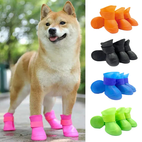 StylishPaws WeatherGuard Ankle Boots: Keep your furry friend's feet dry and secure during outdoor adventures