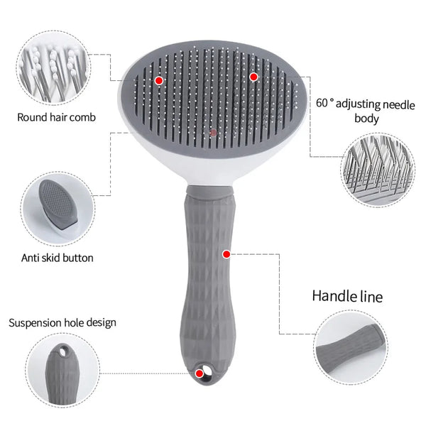 PurrFusion Grooming Essentials: Stainless Steel Pet Brush for Cats and Dogs