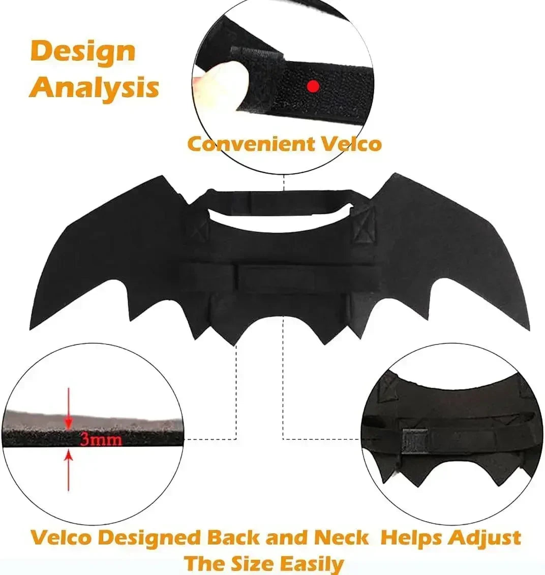 BellBat Pet Costume: Halloween Bat Wings Cat and Dog Clothes