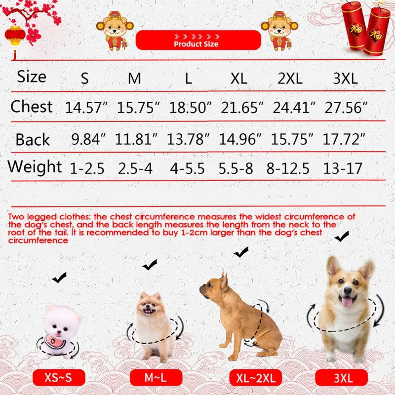 LunarLux Canine Elegance: Chinese New Year Dog Costume Coat
