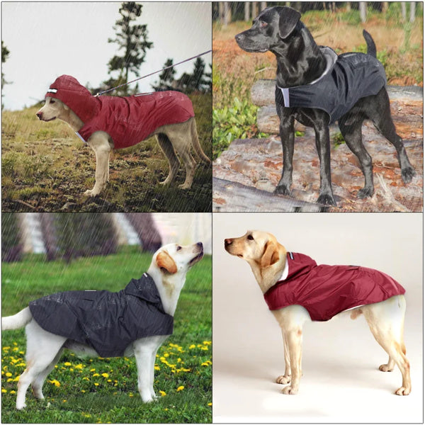 DryPaws Hooded Haven: Waterproof Dog Raincoat Hoodie – Reflective Stripe for Safety
