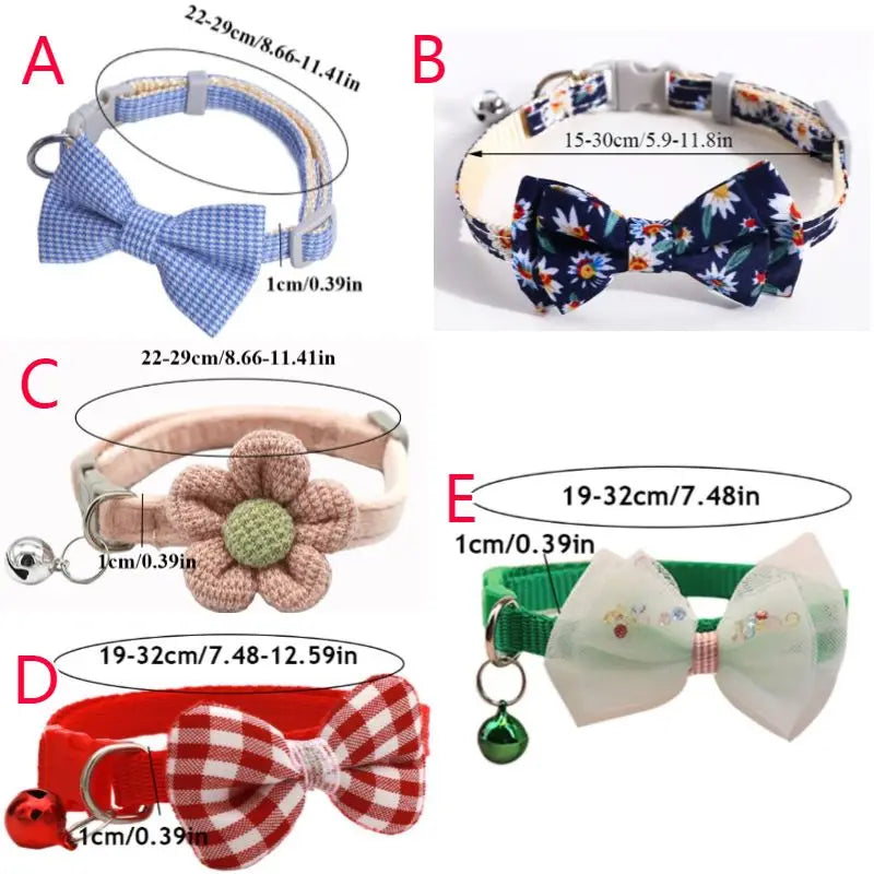 Kitten Elegance: Plaid Print Adjustable Bow Tie Collar for Cats