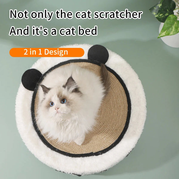 WhiskerHaven™ CozyCat Retreat: 2-in-1 Sisal Scratcher Bed and Round Cat House