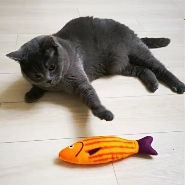 Fintastic Fun: Squeaky Sea Fish Cat Toy with Catnip