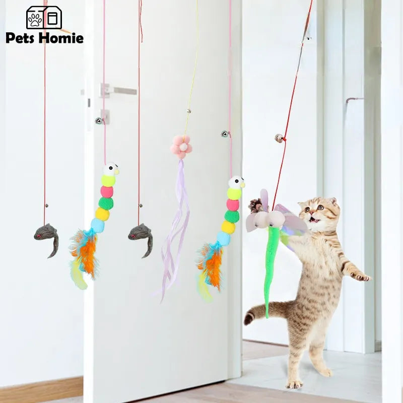 SwingPounce Cat Delight: Sticky Disc Elastic Hanging Door Toy