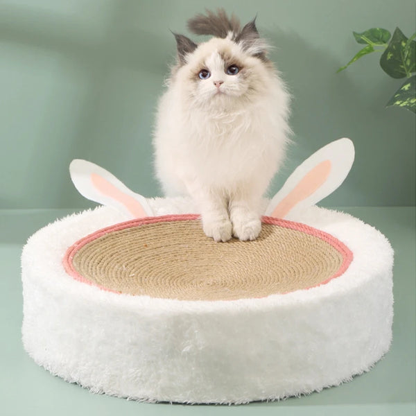 WhiskerHaven™ CozyCat Retreat: 2-in-1 Sisal Scratcher Bed and Round Cat House