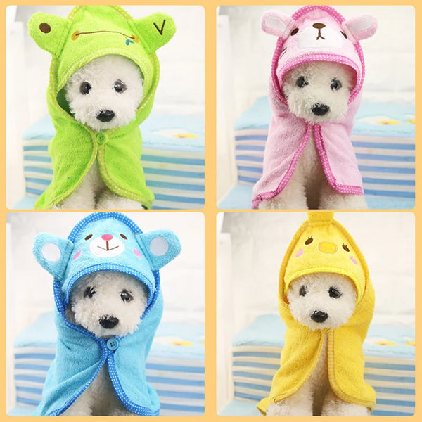 PawPuff Comfort Wrap: Cute Pet Towel for Soft Drying Baths
