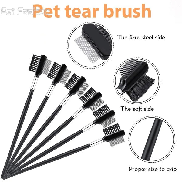 Gentle Grooming: Double-Sided Pet Eye Comb for Tear Stain Removal and Cleaning