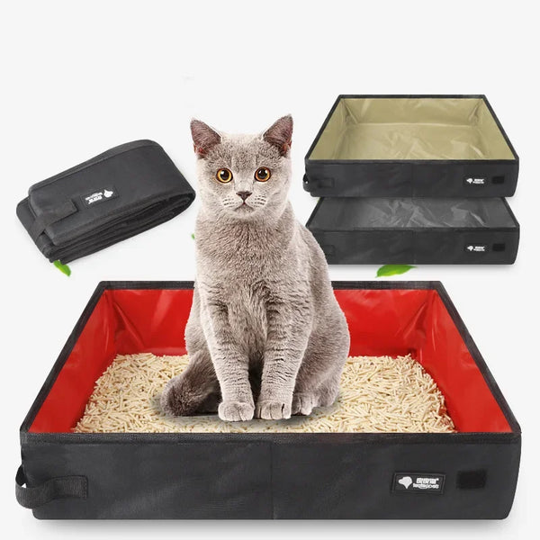 On-the-Go PawsEase: Portable Folding Travel Pet Litter Box